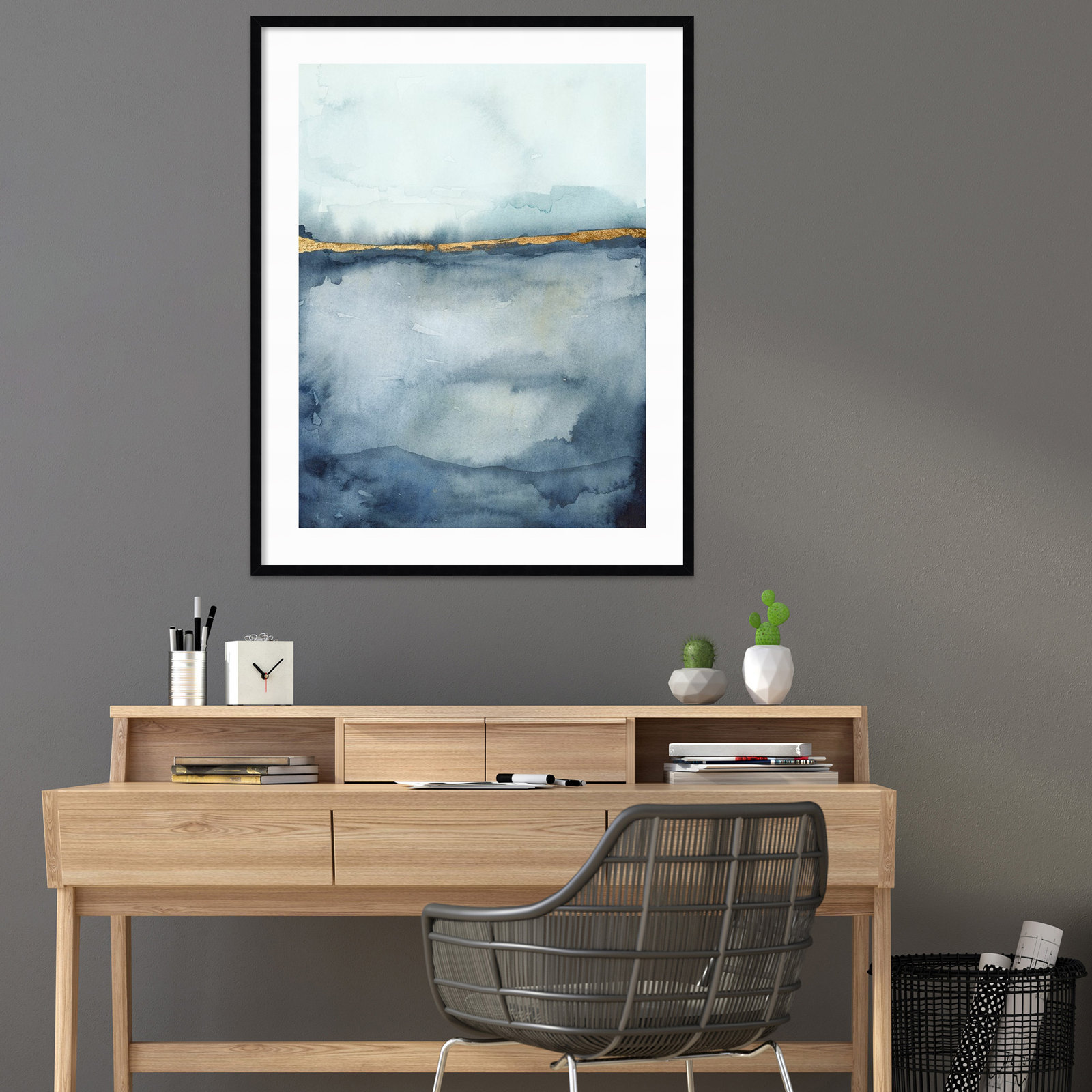 Coastal Horizon II Print by Victoria Borges, 43.12" H x 34.12" W x 0.88" D, White Framed Paper, Black