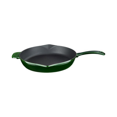 Cast Iron dia.11" h:2" Round Green Cast Iron Skillet