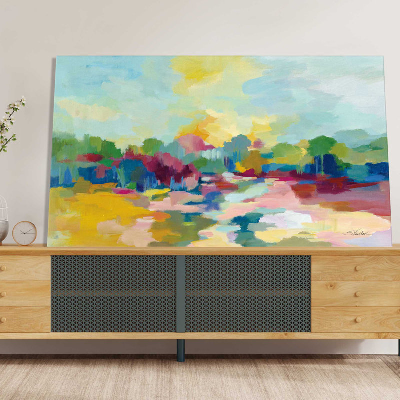 Entrée colorée - peinture, L 60 po x H 36 po, Toile tendue