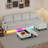 4-seater Linen Sectional Sofa With Smart Module-wireless Charging/usb/type-c/rgb Lights (white)-126698672