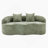 Boneless Beige Curved Loveseat Sofa with Round Armrest, Compression Couch with 2 Pillows, Cream for Small Space, No Assembly-1711031991