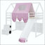 Lit mezzanine simple en bois avec structure de maison, tente, glissade et rangement-1503238068