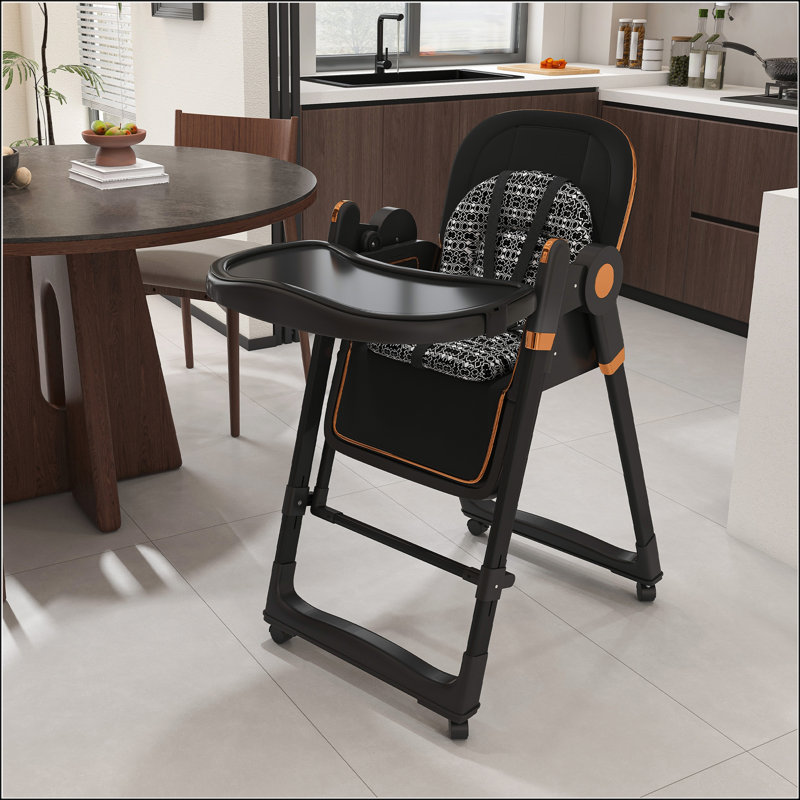 Chaise haute convertible pour bébé à bascule avec harnais à 5 points pour un rangement et une mobilité faciles, convient aux enfants de 6 à 3 ans