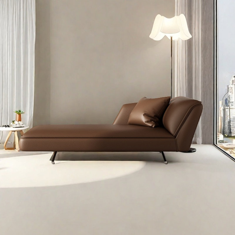 Fauteuil inclinable léger en similicuir luxueux, Brun, Orienté à droite