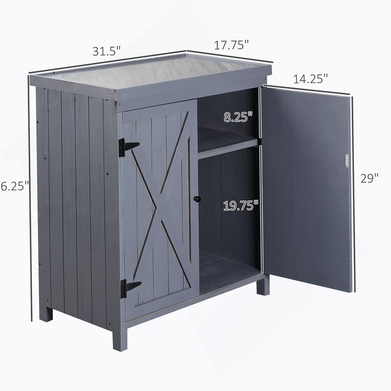 Armoire de rangement extérieure avec tablette pour outils de jardin ou accessoires de piscine
