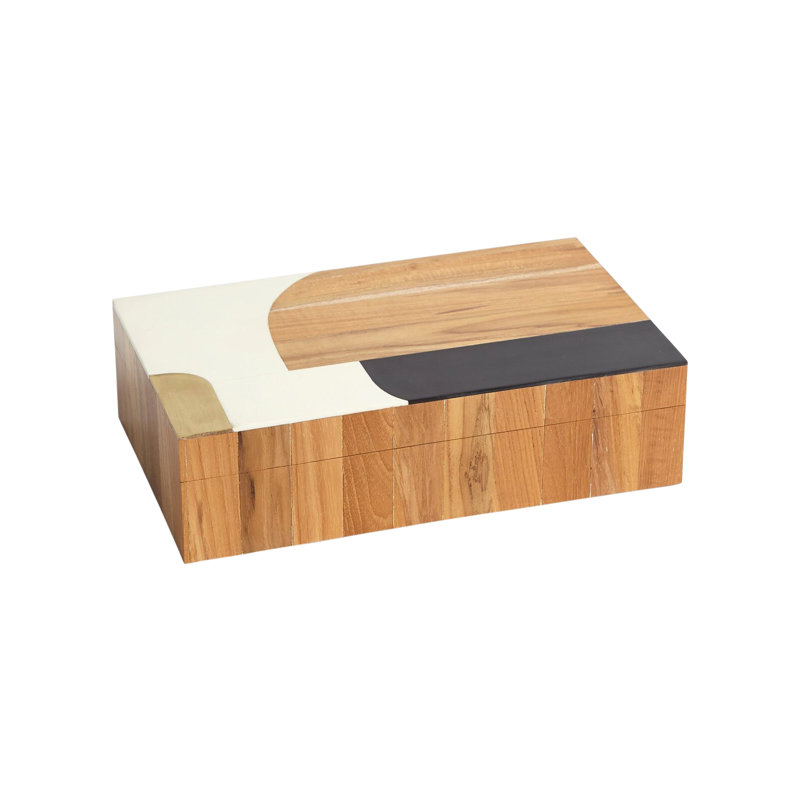 Inlaid Decorative Box, 3.5" H x 7.25" W x 12" D