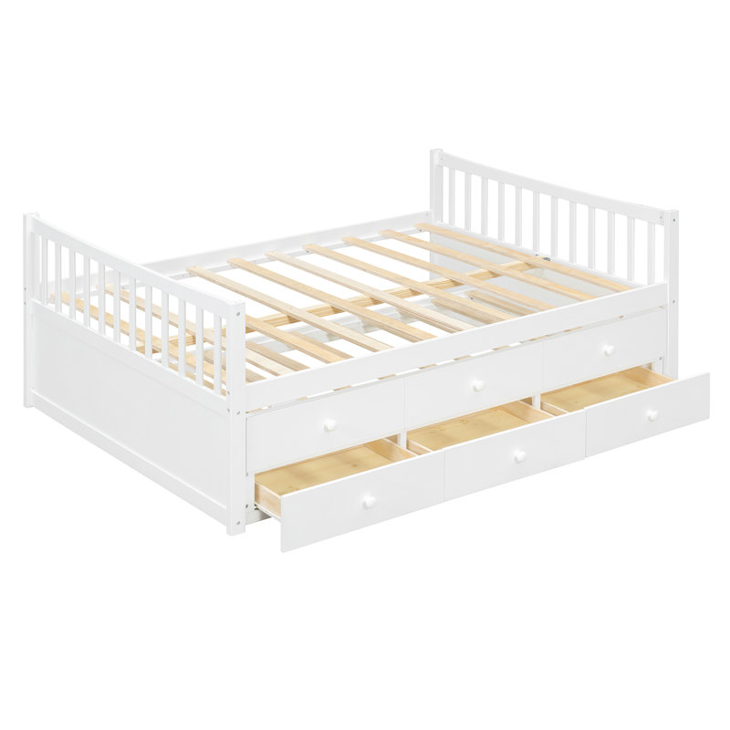 Daybed With Trundle And Drawers - White, Elegant Design