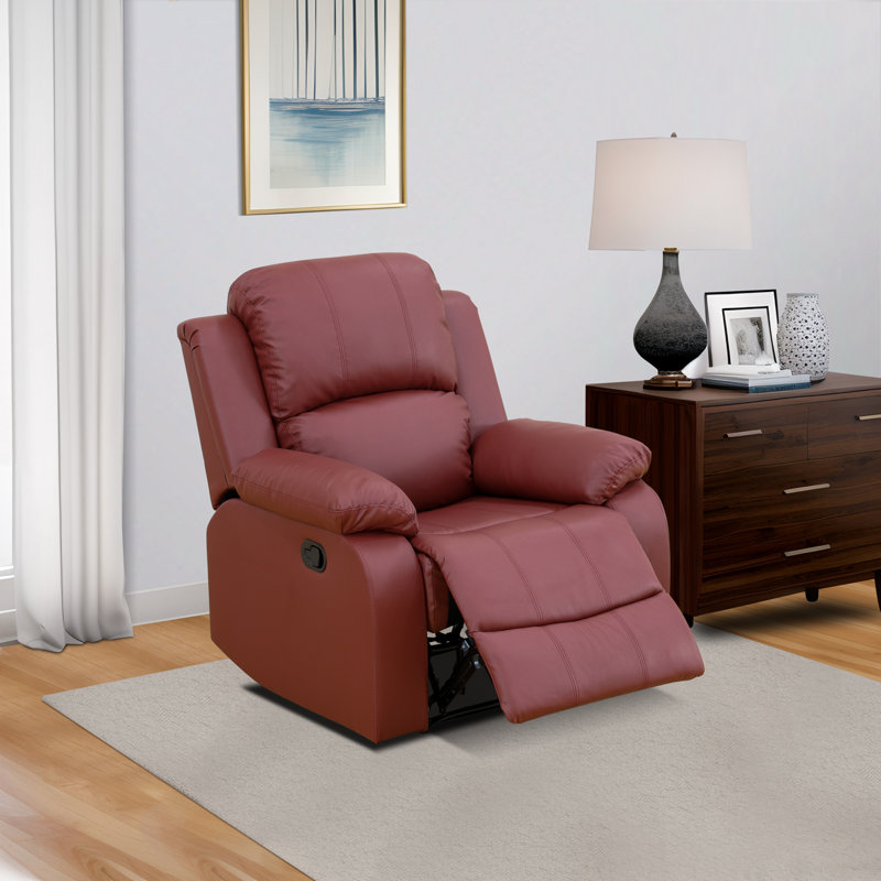 Fauteuil inclinable de salon, Similicuir rouge Jenesi