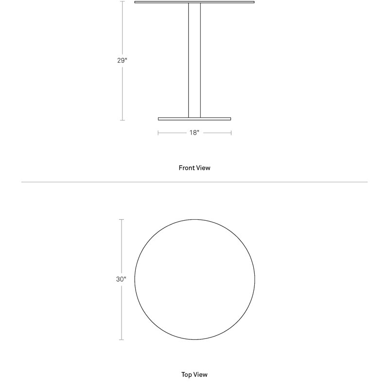 Skiff 2 - Person Patio Dining Set with Round Table, 29.5" x 29.5" x 29.3", White