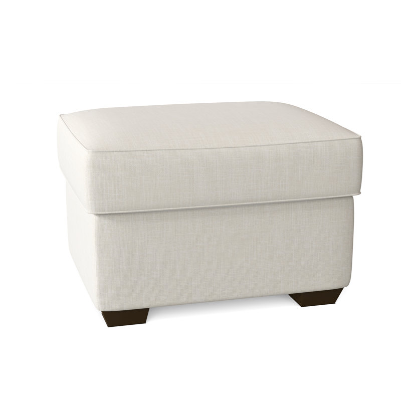 Gemi Upholstered Ottoman, Conversation Pearl Basketweave