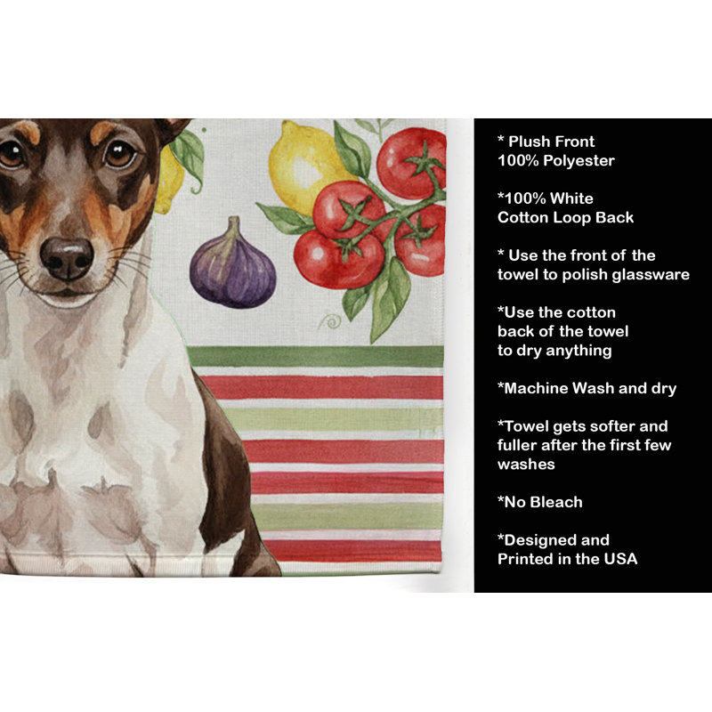 Serviette de cuisine chocolat et rat blanc, Chocolate/White Rat Terrier