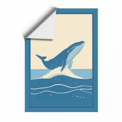 Breaching Whale Coastal - Framed Print