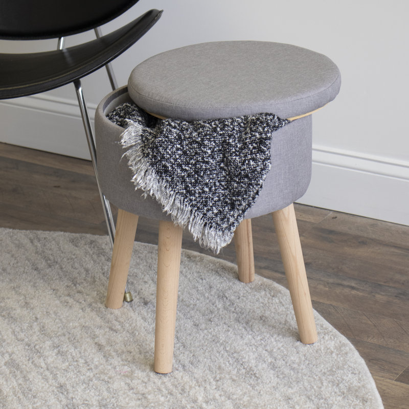 Upholstered Ottoman, Grey