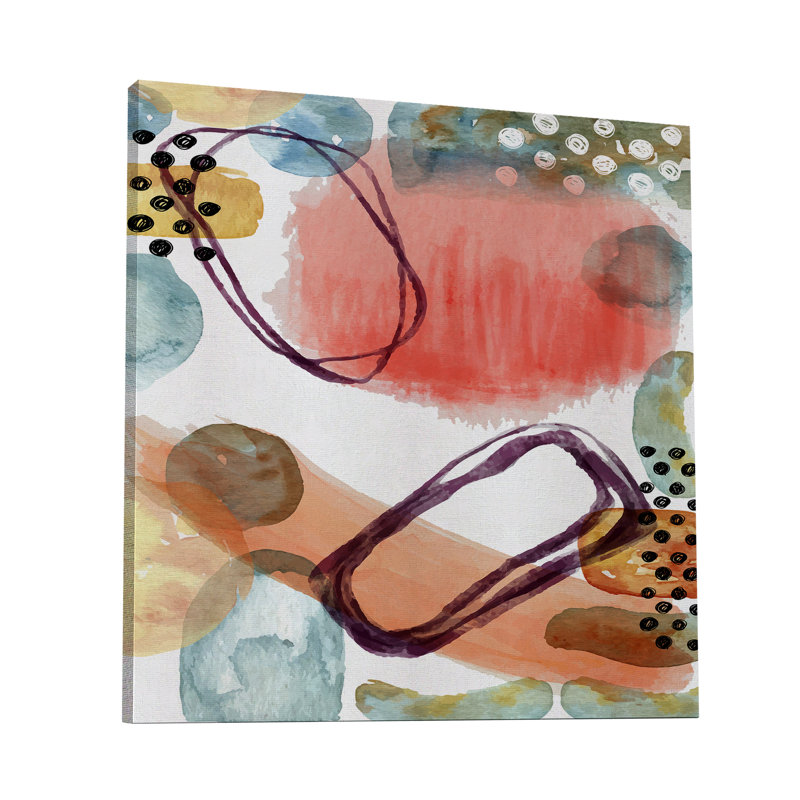 " Abstract Shapes 4514 " Painting Print, 8" H x 8" W x 1.5" D