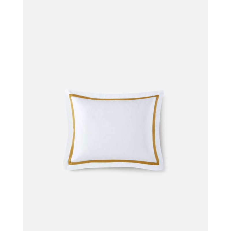 Frame Sham Set, Standard, White/Gold