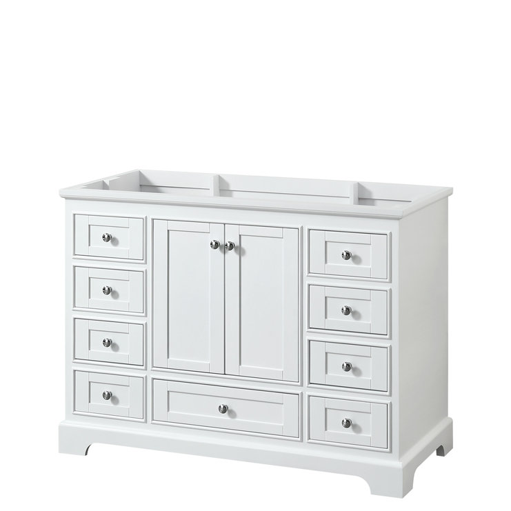 Base de meuble-lavabo simple 48 po Deborah, Blanc / chrome poli