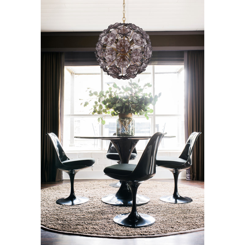 Cailynne 9 Light Aged Brass Pendant, Purple