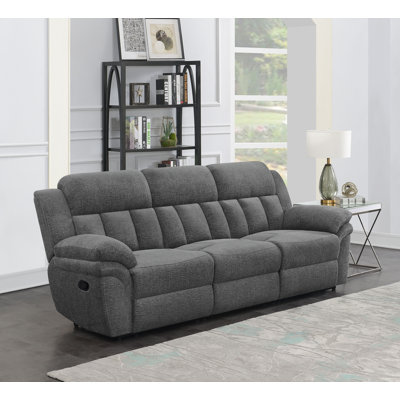 Hisaye Upholstered Motion Sofa Charcoal