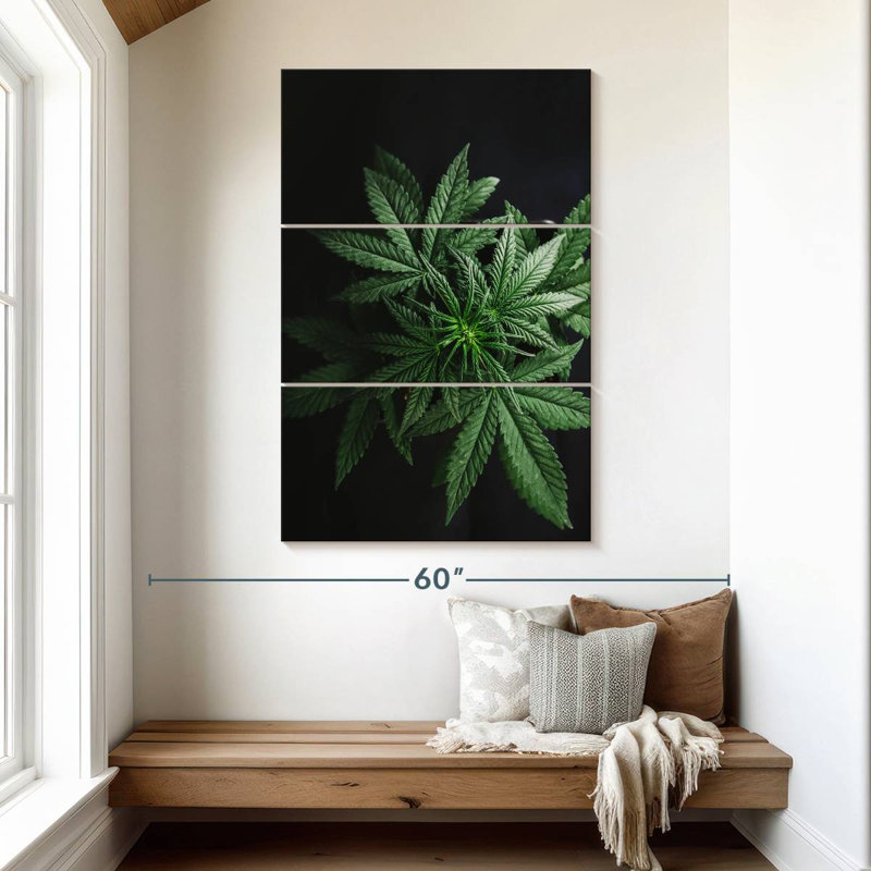 Feuilles de marihuana, H 50 po x l 32 po