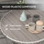 Table de salle à manger en osier 27,5 po, rotin PE, gris-1096027943