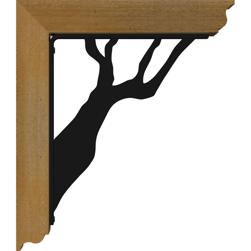 Support traditionnel en fer Damon, H 18 po x P 15 1/2 po, Cèdre rouge de l'Ouest l 4 po x T 4 po (sciage br