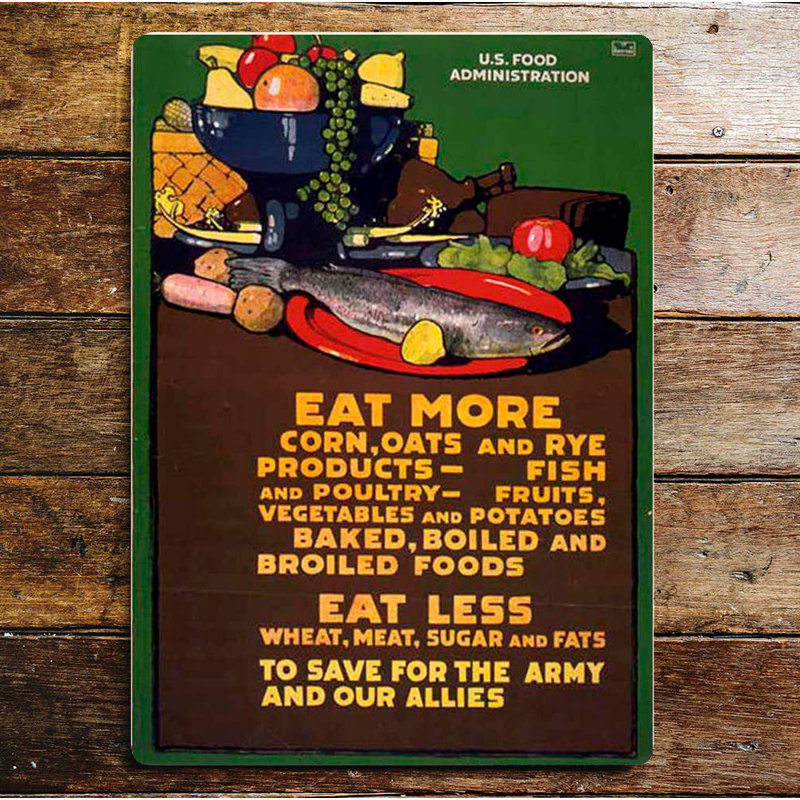 Food & Beverage Wall Decor on Metal, 20cm H x 15cm W