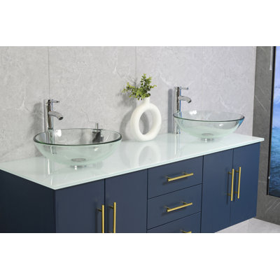 Ensemble de meuble-lavabo mural double