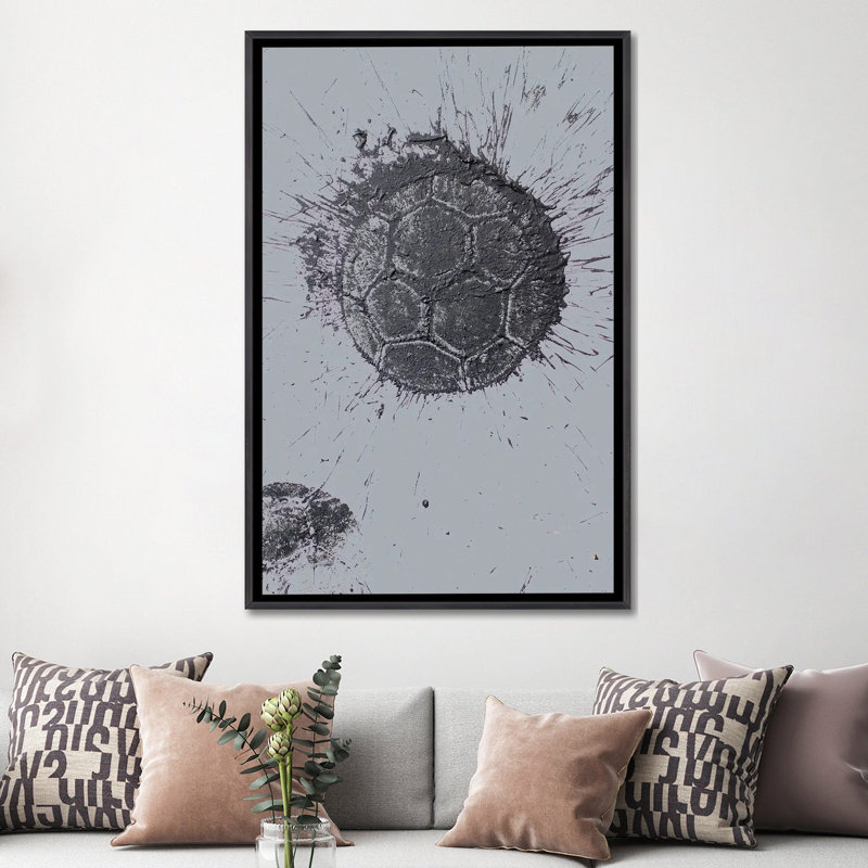 Futbol - reproduction d'art murale - toile encadrée, 60" x 40", Framed Canvas, Distressed Black