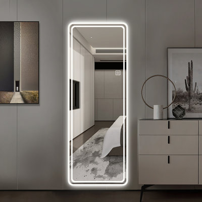 65"x24" Full Length Floor Mirror LED Whole Body Mirror, Wall Mounted  Mirror with Lights, Bedroom Full Size Body Mirror with Dimming & 3 Color Modes