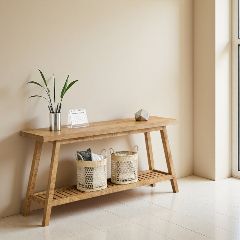 2-Tier Entryway Table,Sofa Table, Light Brown