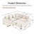 Kojka Convertible Corduroy Sectional Sofa with Thick Armrests & Movable Ottoman-114888062-121418092