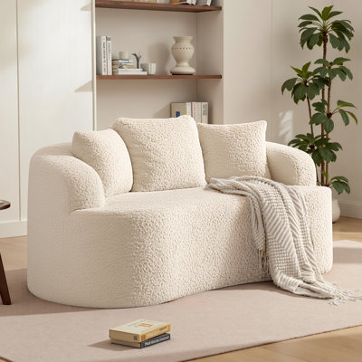 Canapé courbé en peluche avec coussins 65,4 "Boneless