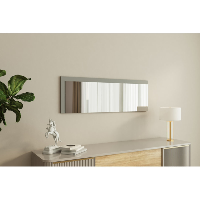 Alyze Rectangle Floor Mirror, Grey
