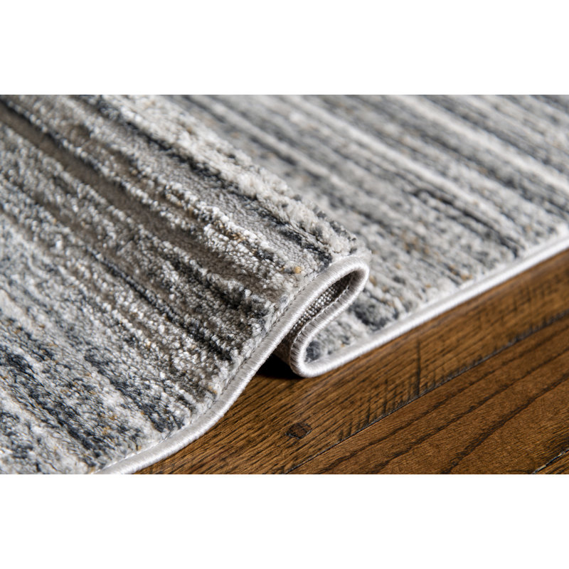 Tapis abstrait gris, Tapis de couloir 2 pi 7 po x 7 pi 2 po