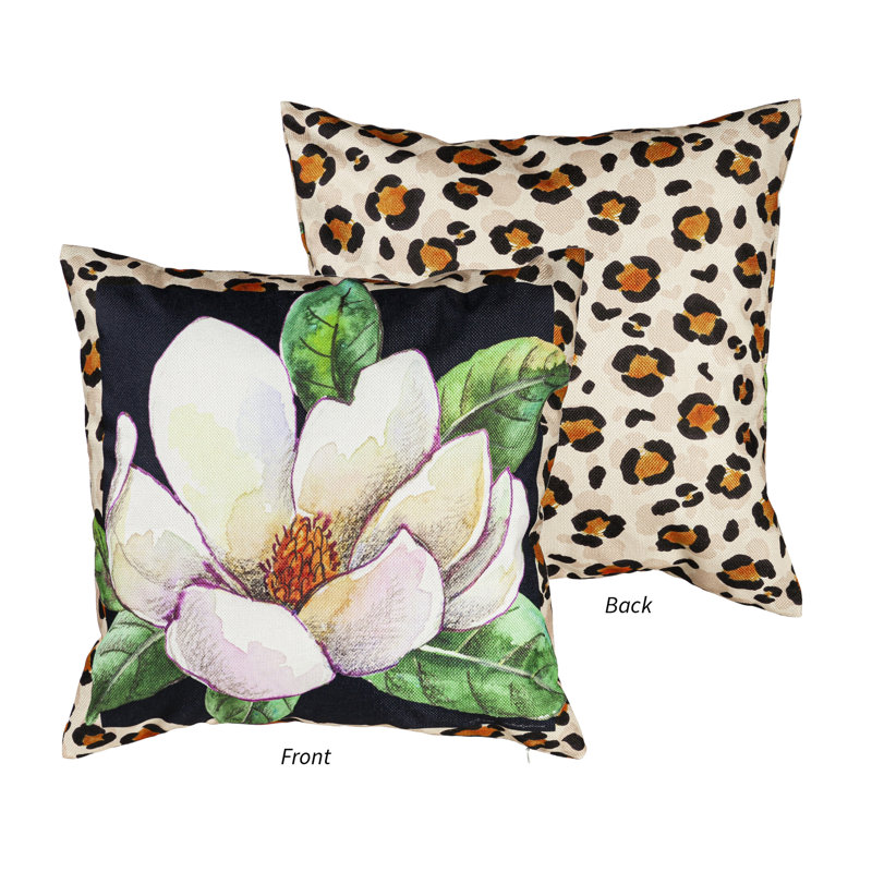 Housse de coussin d'extérieur Cheetah Magnolia Bloom
