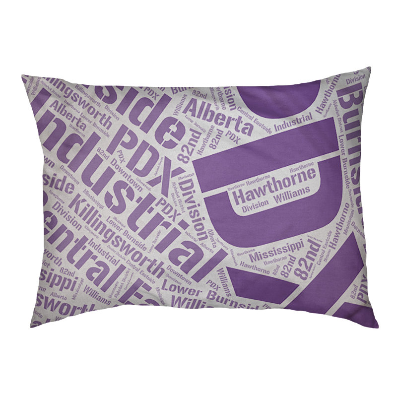 Coussin de chien « districts », Grand (l 40 po x P 30 po x H 14 po), Mauve, Portland