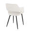 Chaise de salle à manger / d'appoint contemporaine en métal noir et similicuir blanc - ensemble de 2-367720124-367720126
