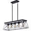 Chandelier - Luminaire suspendu de style industriel 5 lumières en forme de cage de 32 po avec lumière suspendue réglable-1234607459