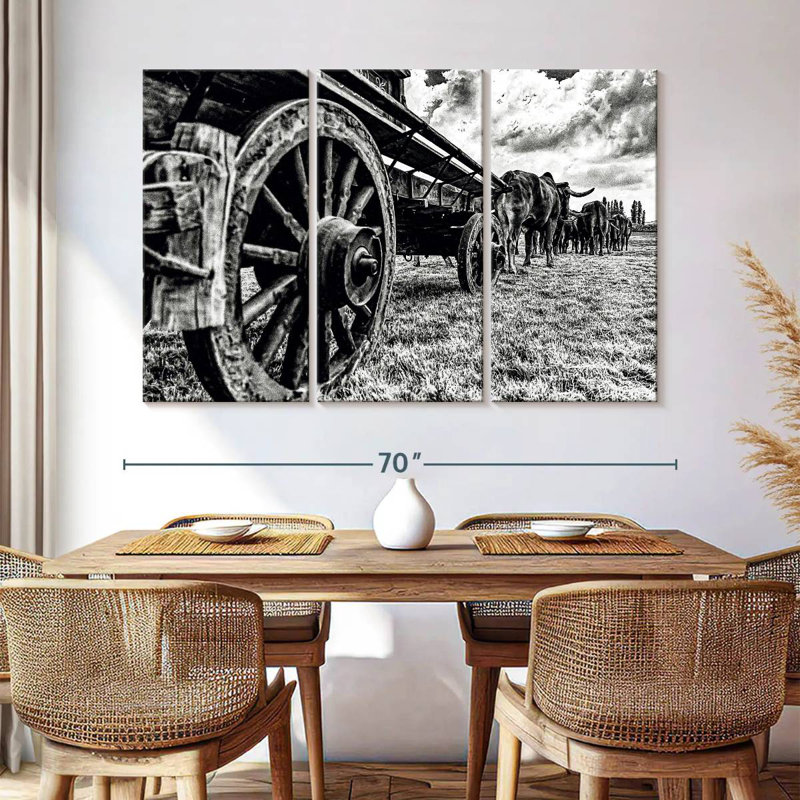 Mehar Bullocks Pulling A Wagon, 42" H x 65" W