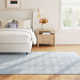 Lavande Plaid Wool Area Rug in Gray
