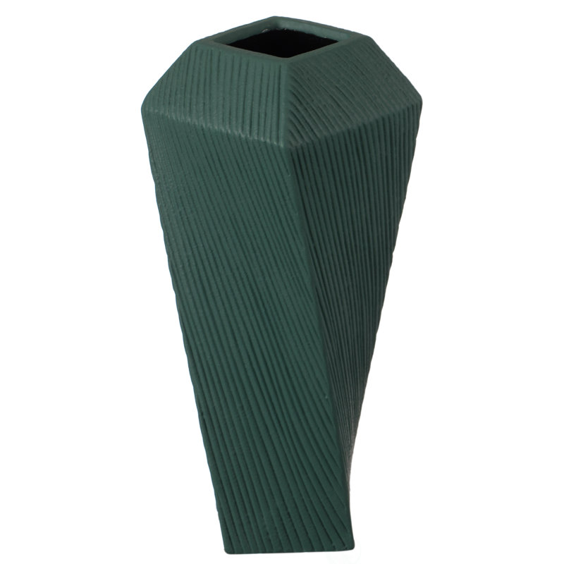 Jakkele Ceramic Table Vase, 7.5" H x 4.75" W x 2.75" D, Green