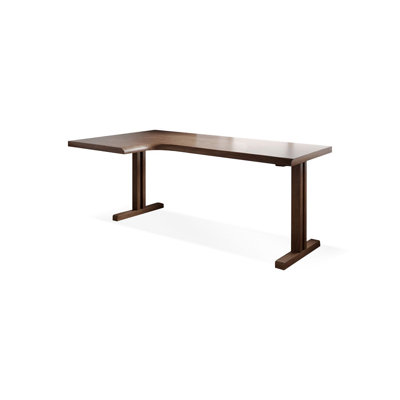 Light walnut L-Shaped Solid Wood desks