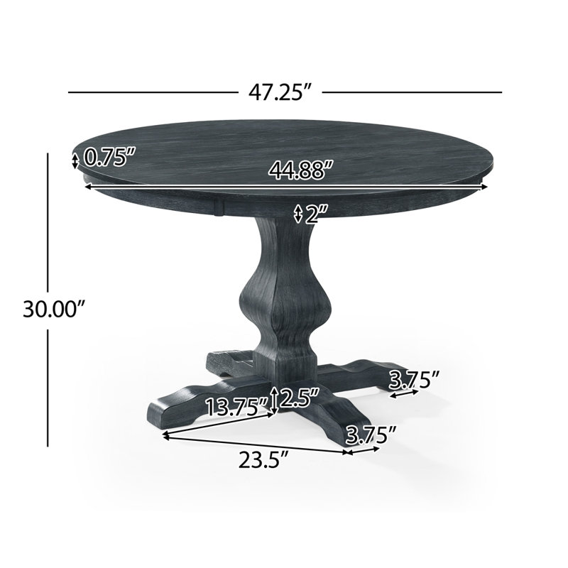 Table de salle à manger ronde, Gris anthracite