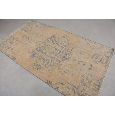 Vintage Wool Patchwork Rug, 46.9x86.2 Inch Beige Area Rug