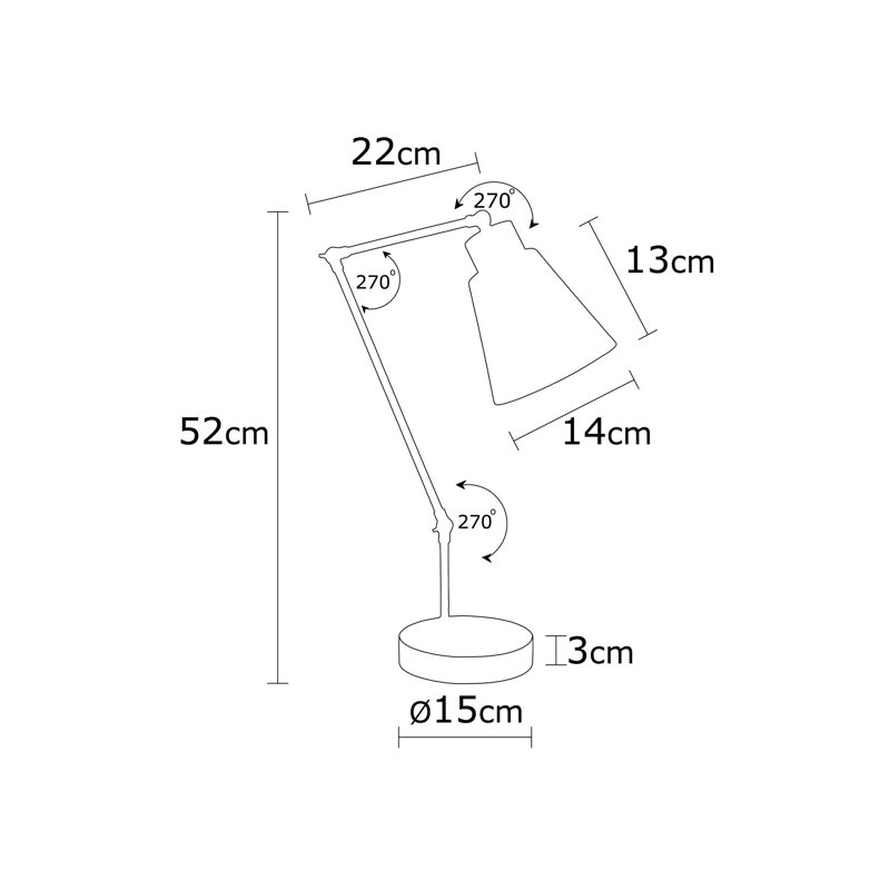 Caban 52cm Desk Lamp, Light Oak