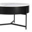 Table basse à plateau relevable moderne avec rangement et 3 repose-pieds
