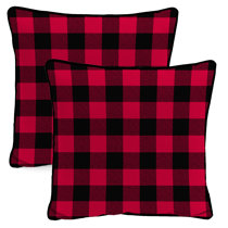 Better Homes & Gardens Fall Sweet Fall Outdoor Throw Pillow, 20 x 20  Square, Multi-Color Plaid 