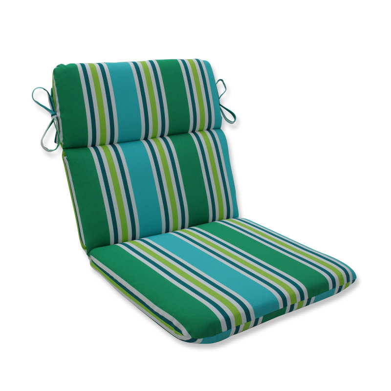 Coussin de chaise d’intérieur/d’extérieur à rayures, Turquoise / Vert