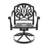 3 Cast Aluminum Outdoor Dining Setup. 2 Swivel Chairs & 35.43" Round Table. Black Frame. Elegant Patterns, , Comfortable , Cushions Included All-Weather Arrangement. Table In Black. Stylish Design,-1336293754