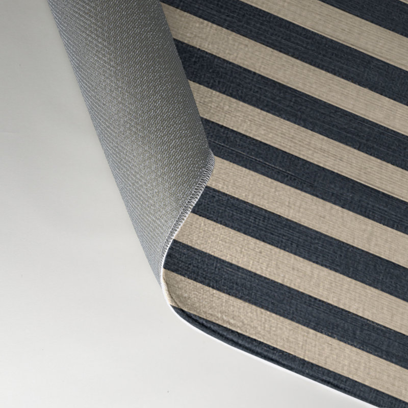 Tapis intérieur / extérieur noir HorizontalStripes, Rectangulaire 3 pi x 5 pi